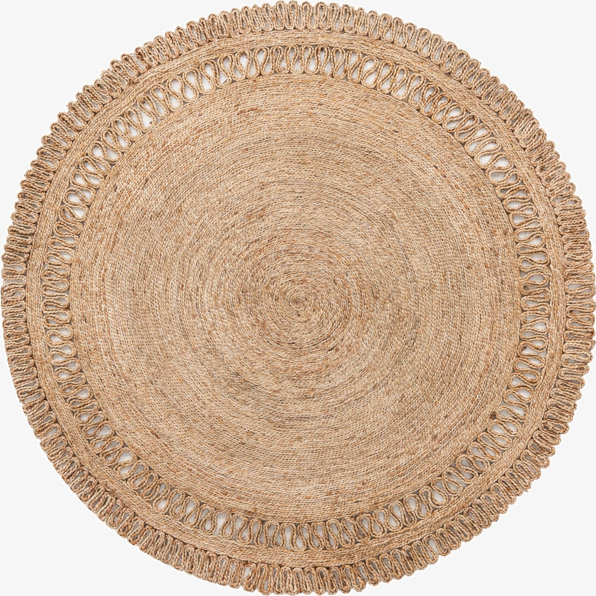 6' 1 x 6' 1  Hand Braided Jute Round Rug
