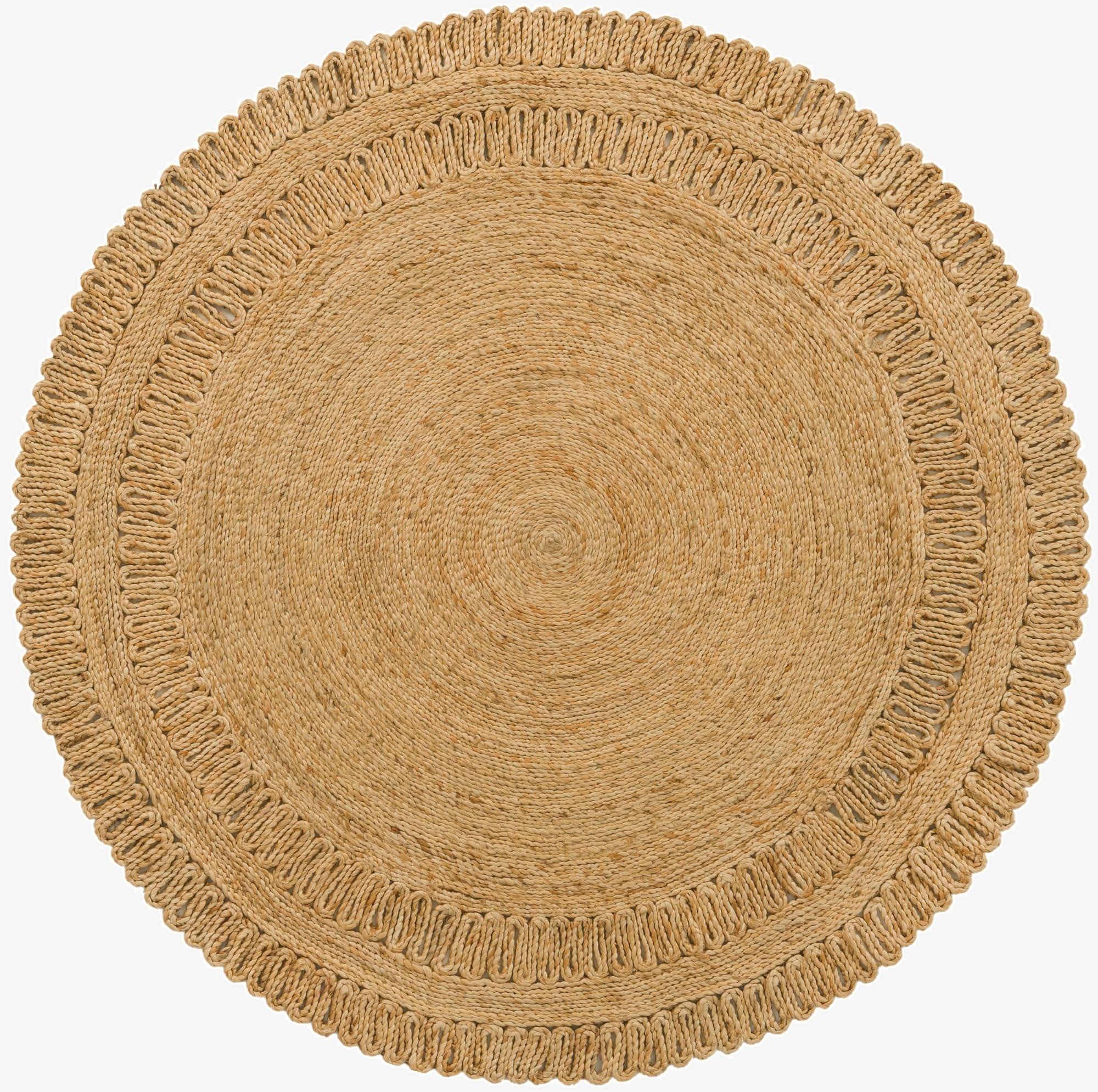 5' 1 x 5' 1  Hand Braided Jute Round Rug