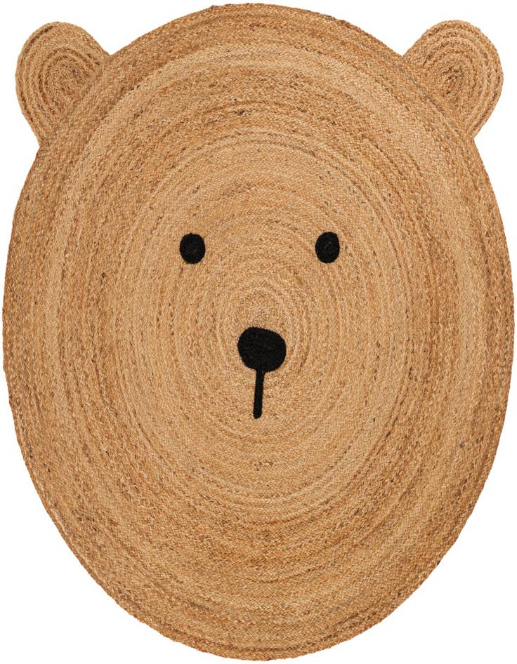 Detail image of 5' 1 x 5' 1  Hand Braided Kids Braided Jute Round Rug