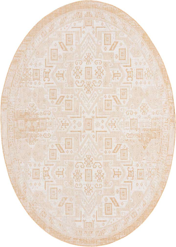 10' x 10' Easy-Clean Aztec Indoor / Outdoor Round Rug