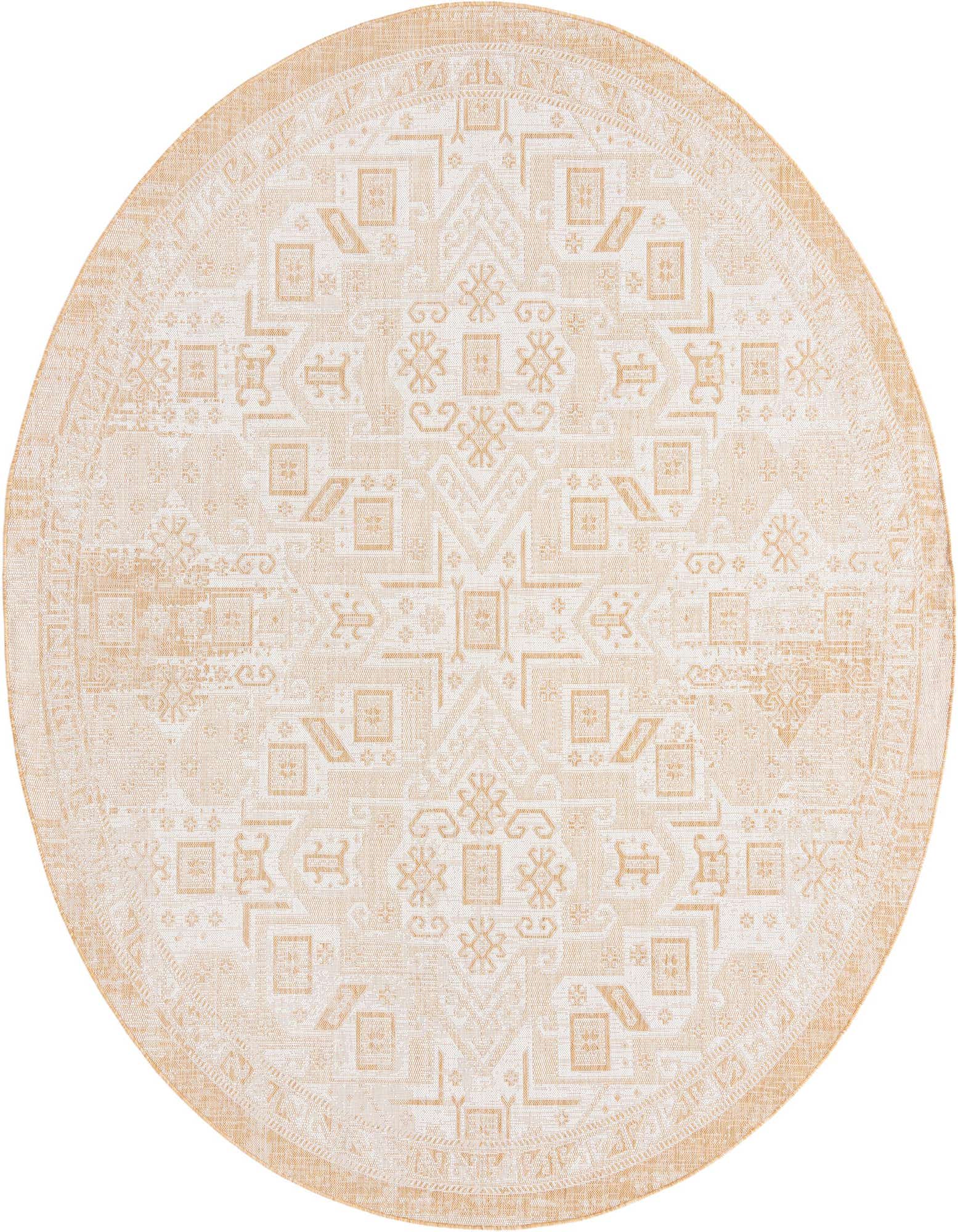 10' x 10' Easy-Clean Aztec Indoor / Outdoor Round Rug