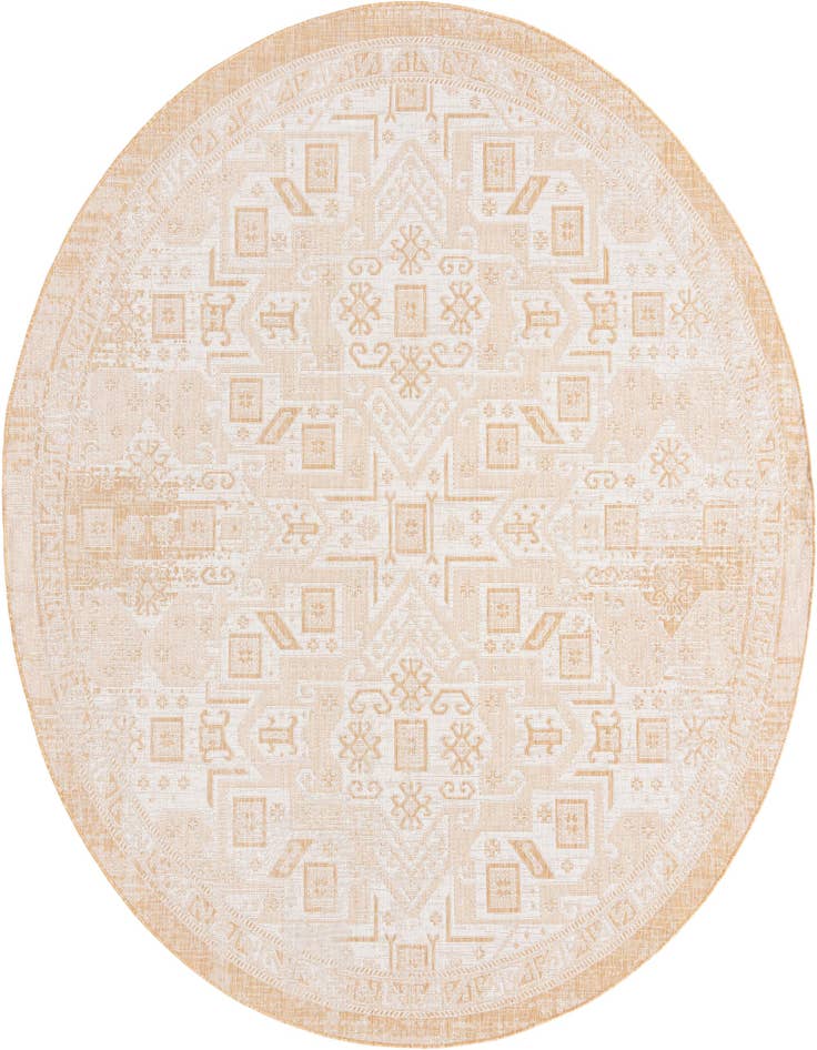 Detail image of 10' x 10' Easy-Clean Aztec Indoor / Outdoor Round Rug