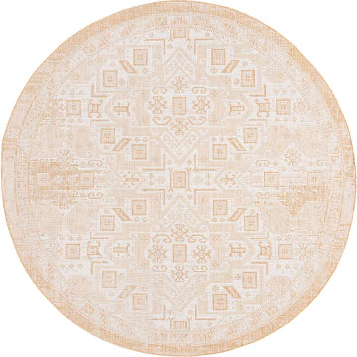 10' x 10' Easy-Clean Aztec Indoor / Outdoor Round Rug