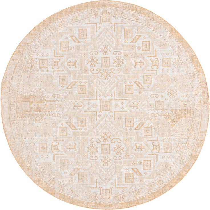 Detail image of 10' x 10' Easy-Clean Aztec Indoor / Outdoor Round Rug