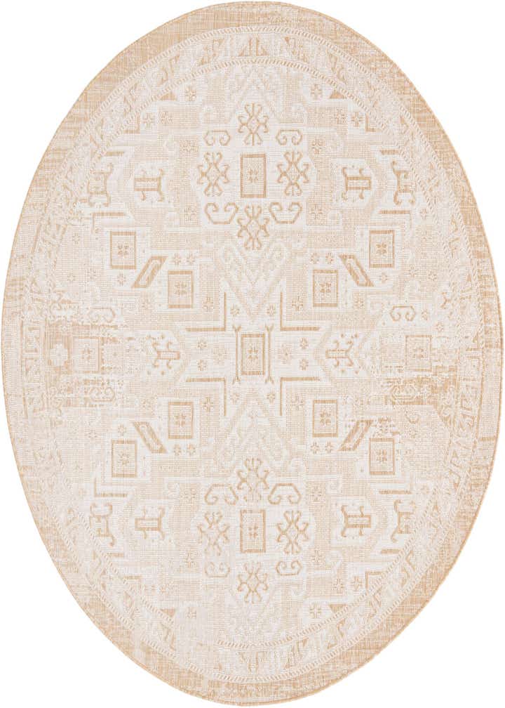 7' 10 x 7' 10 Easy-Clean Aztec Indoor / Outdoor Round Rug