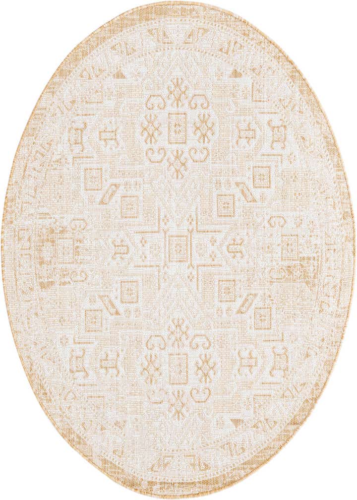 5' 3 x 5' 3 Easy-Clean Aztec Indoor / Outdoor Round Rug