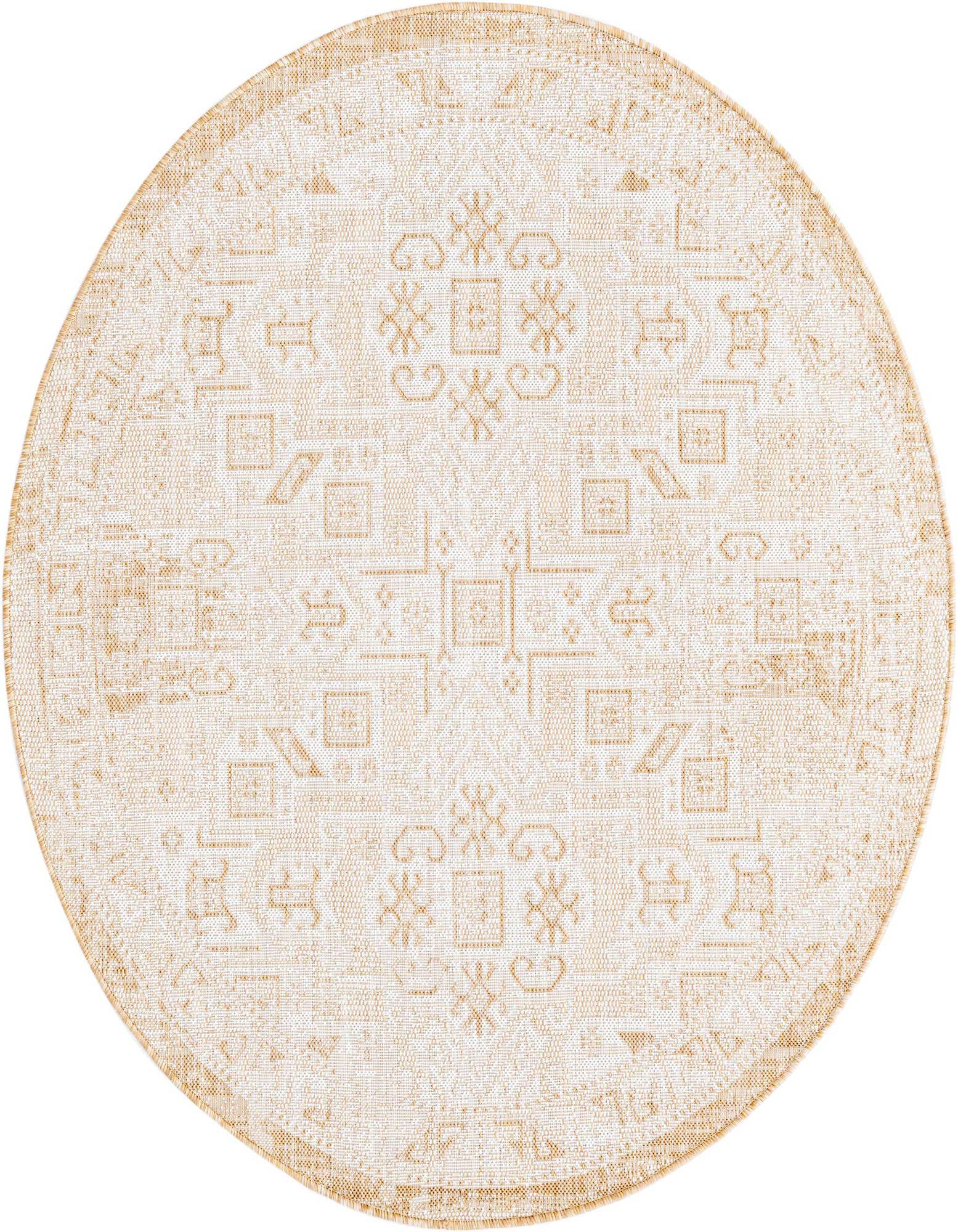 5' 3 x 5' 3 Easy-Clean Aztec Indoor / Outdoor Round Rug