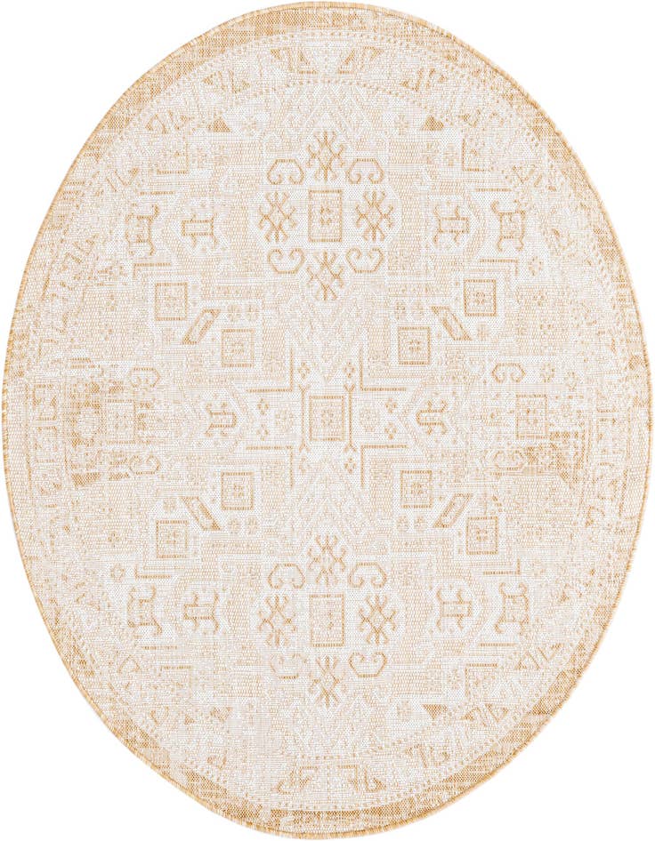 Detail image of 5' 3 x 5' 3 Easy-Clean Aztec Indoor / Outdoor Round Rug