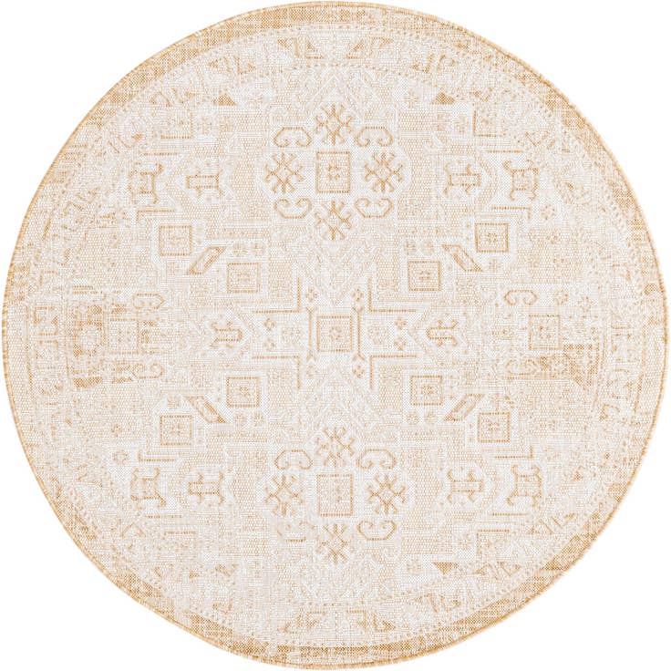 Detail image of 5' 3 x 5' 3 Easy-Clean Aztec Indoor / Outdoor Round Rug