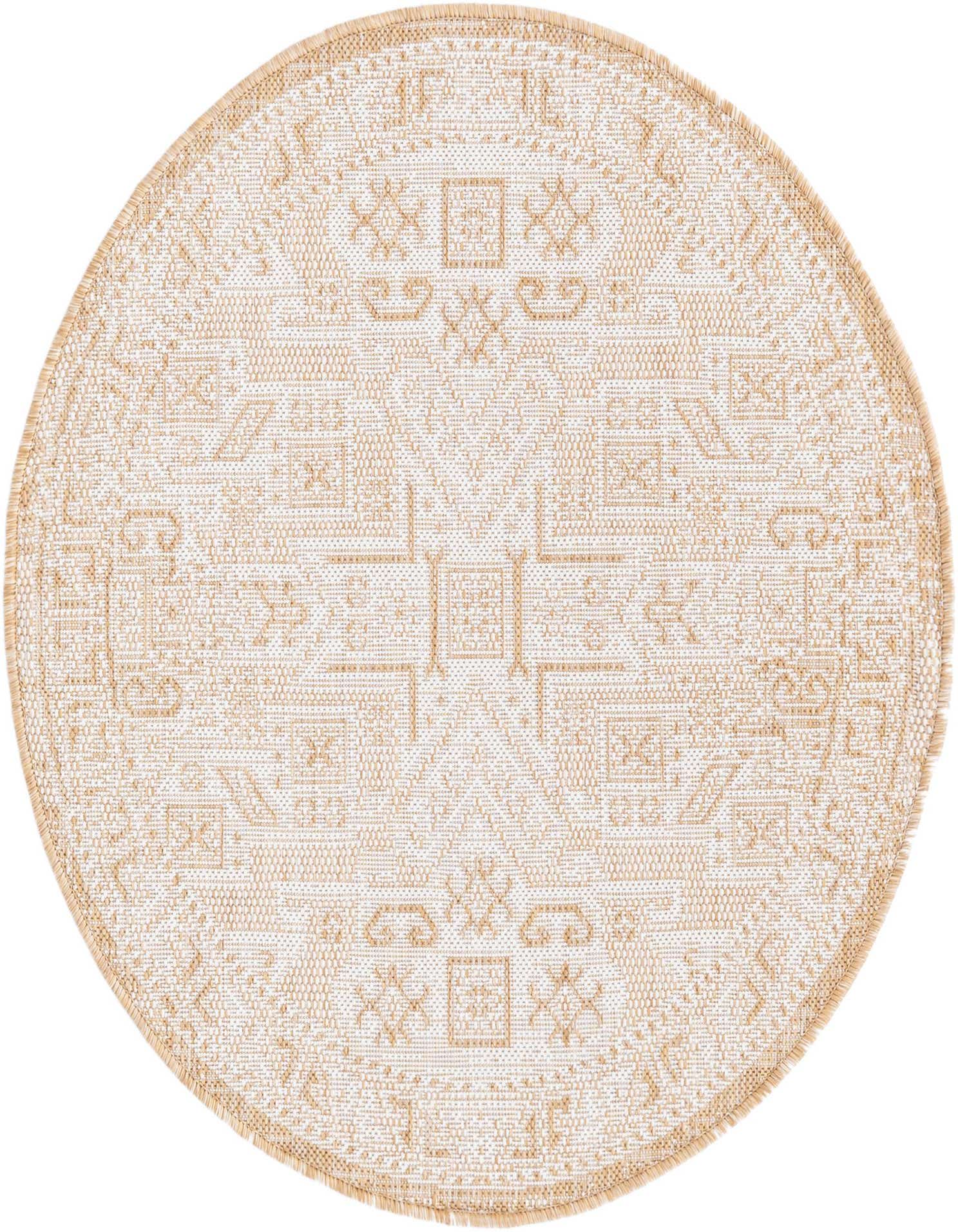 3' x 3' Easy-Clean Aztec Indoor / Outdoor Round Rug