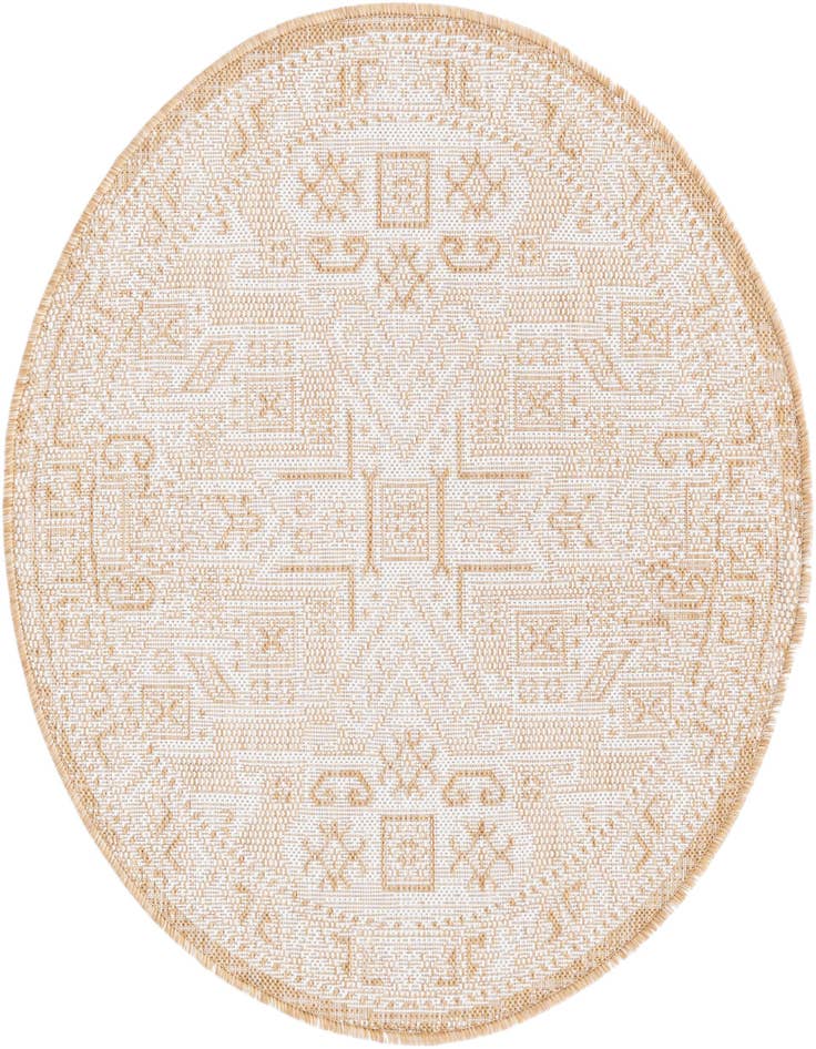 Detail image of 3' x 3' Easy-Clean Aztec Indoor / Outdoor Round Rug