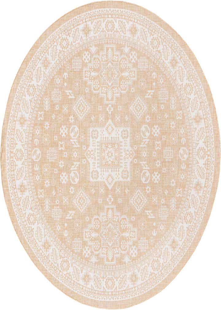 10' x 10' Easy-Clean Aztec Indoor / Outdoor Round Rug