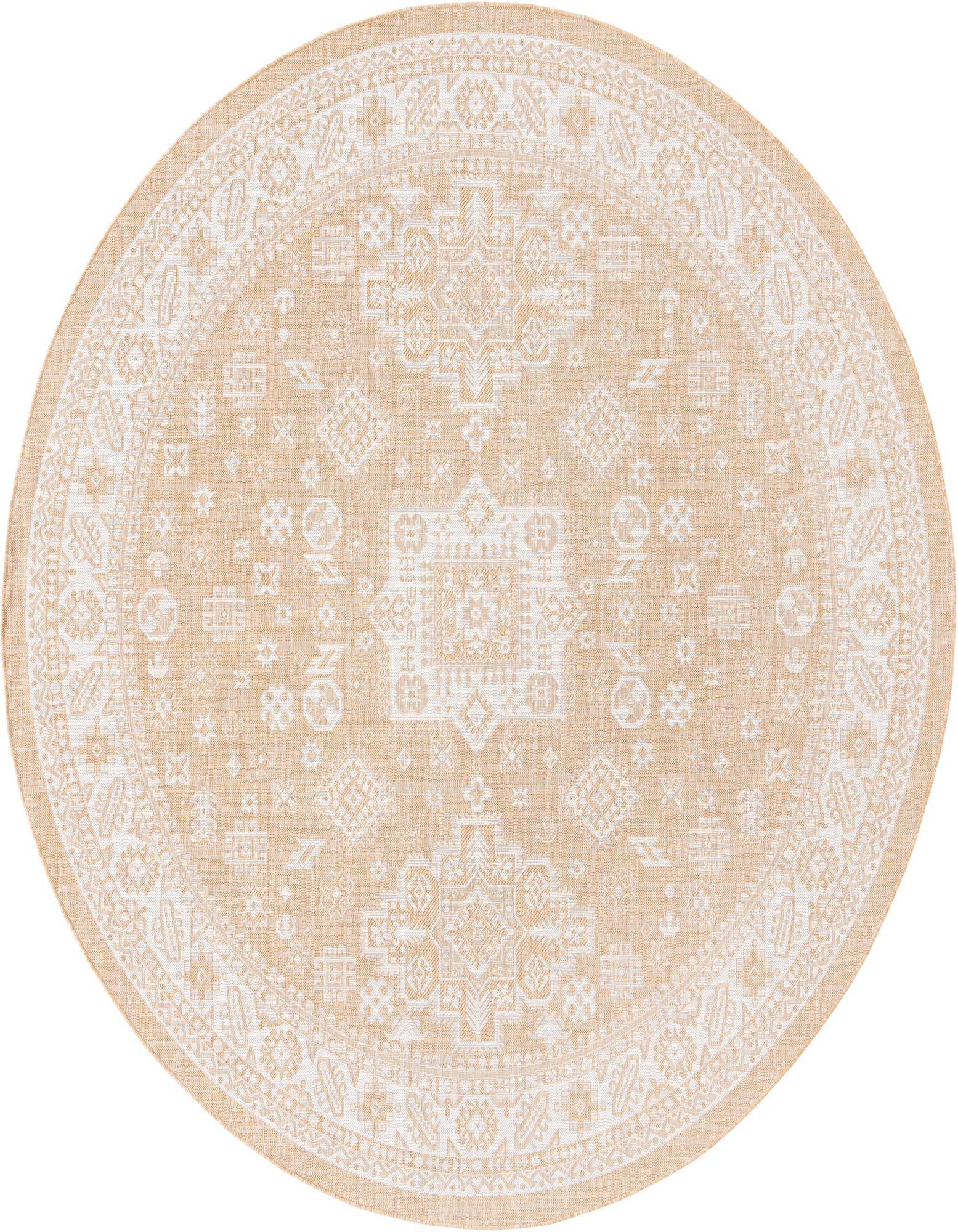 10' x 10' Easy-Clean Aztec Indoor / Outdoor Round Rug
