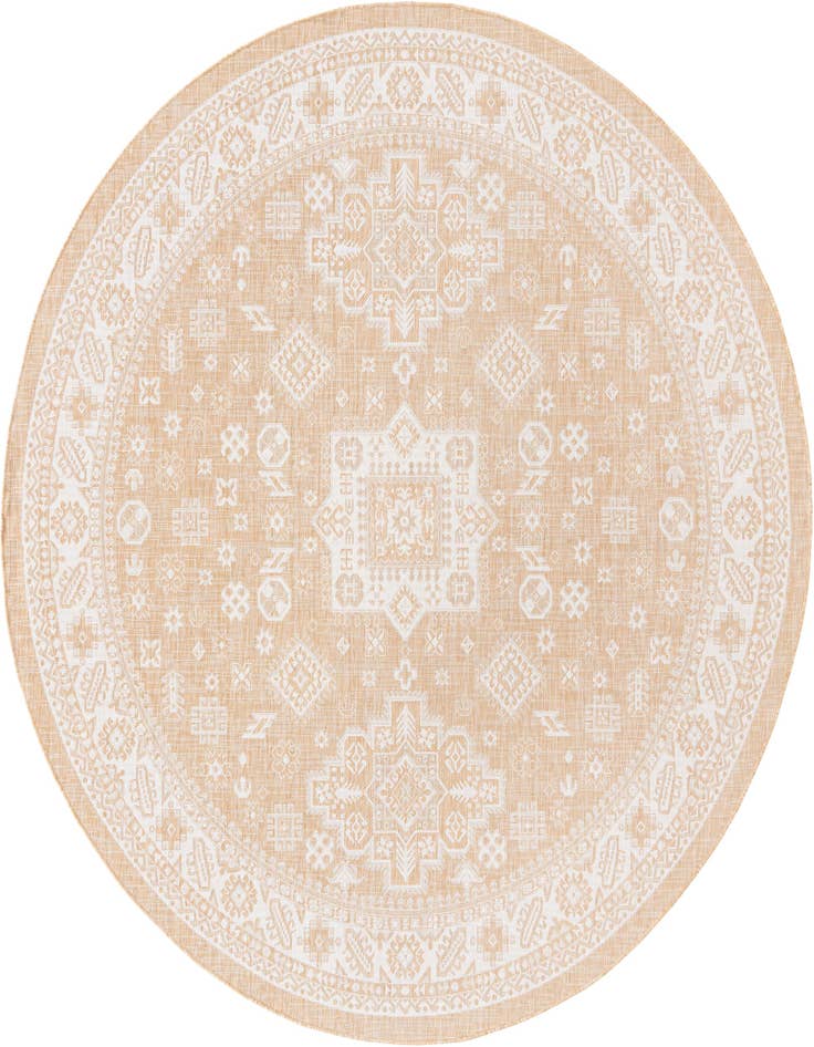 Detail image of 10' x 10' Easy-Clean Aztec Indoor / Outdoor Round Rug