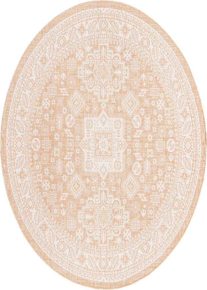 7' 10 x 7' 10 Easy-Clean Aztec Indoor / Outdoor Round Rug