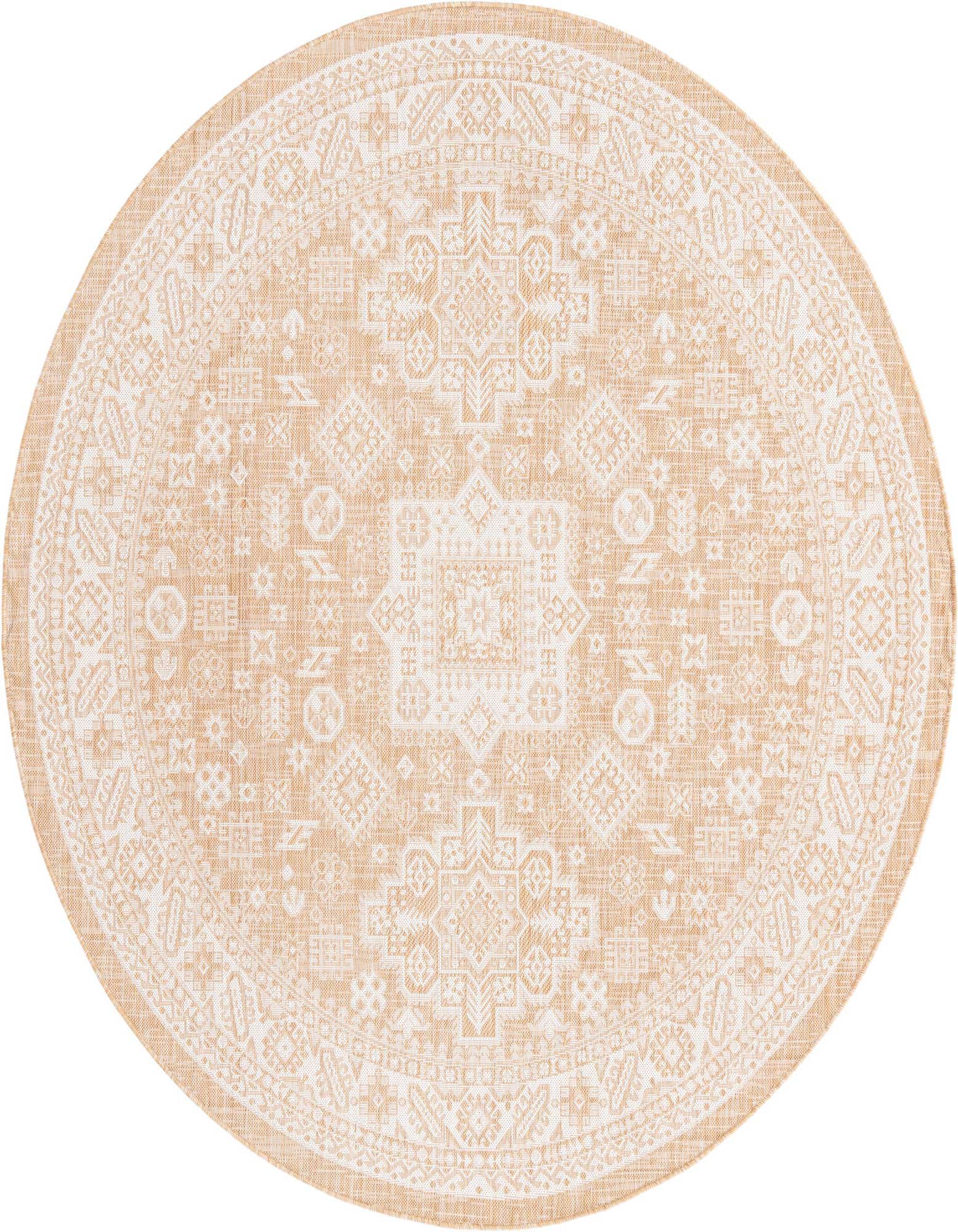 7' 10 x 7' 10 Easy-Clean Aztec Indoor / Outdoor Round Rug