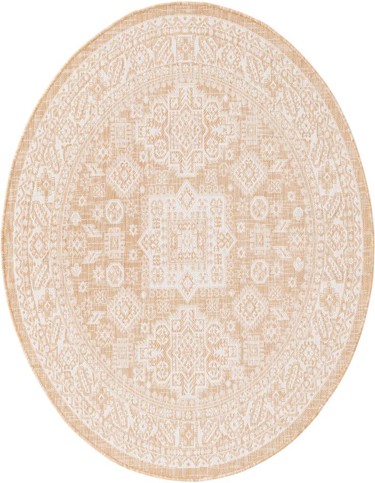 Detail image of 5' 3 x 5' 3 Easy-Clean Aztec Indoor / Outdoor Round Rug