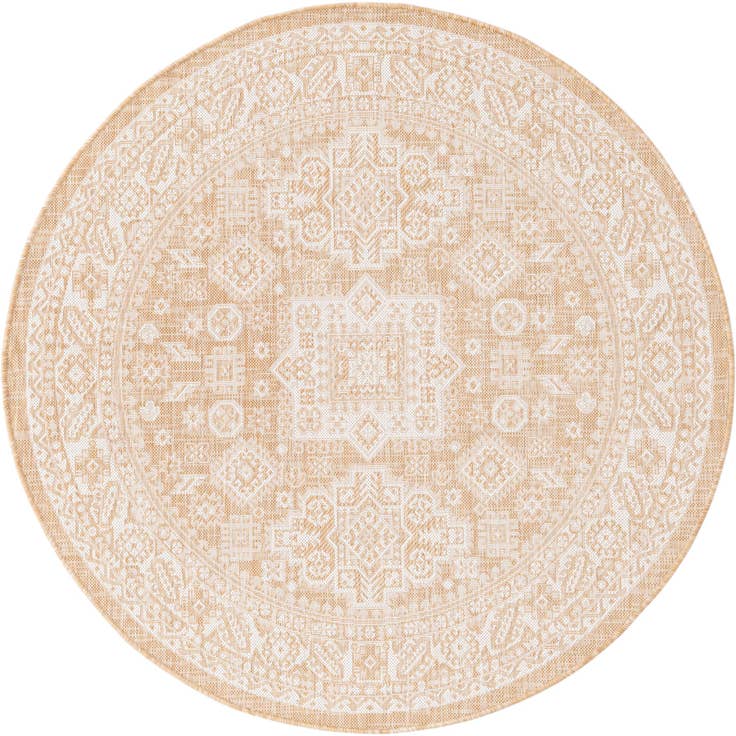 Detail image of 5' 3 x 5' 3 Easy-Clean Aztec Indoor / Outdoor Round Rug