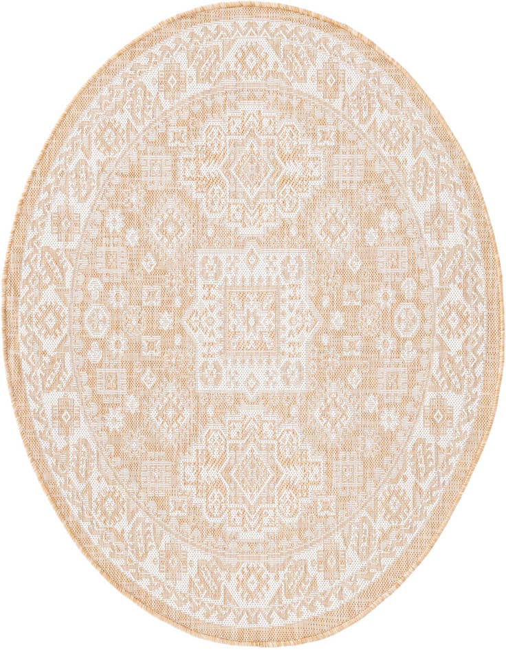 Detail image of 4' x 4' Easy-Clean Aztec Indoor / Outdoor Round Rug