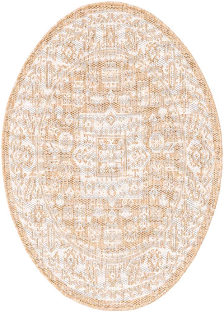 3' x 3' Easy-Clean Aztec Indoor / Outdoor Round Rug