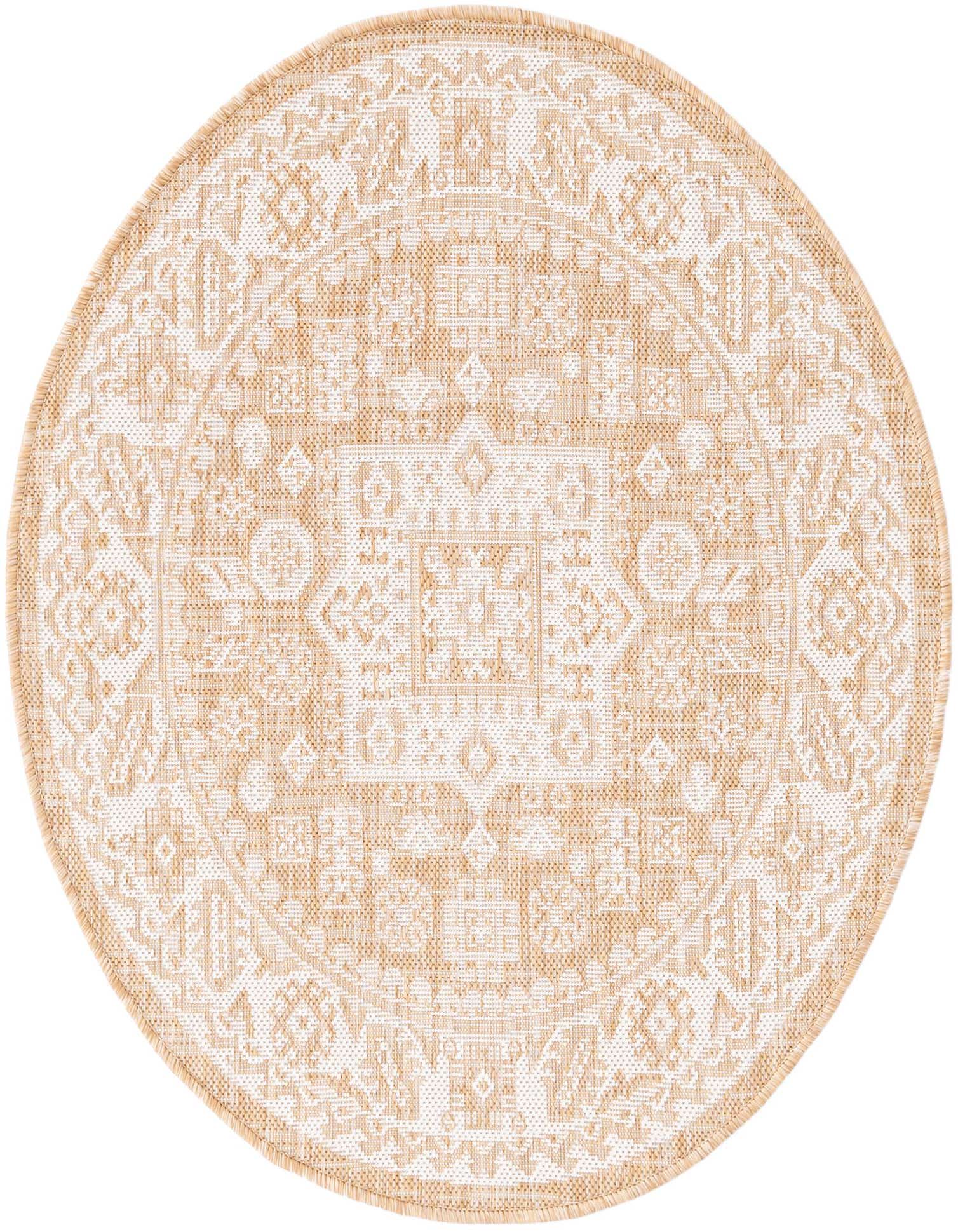 3' x 3' Easy-Clean Aztec Indoor / Outdoor Round Rug