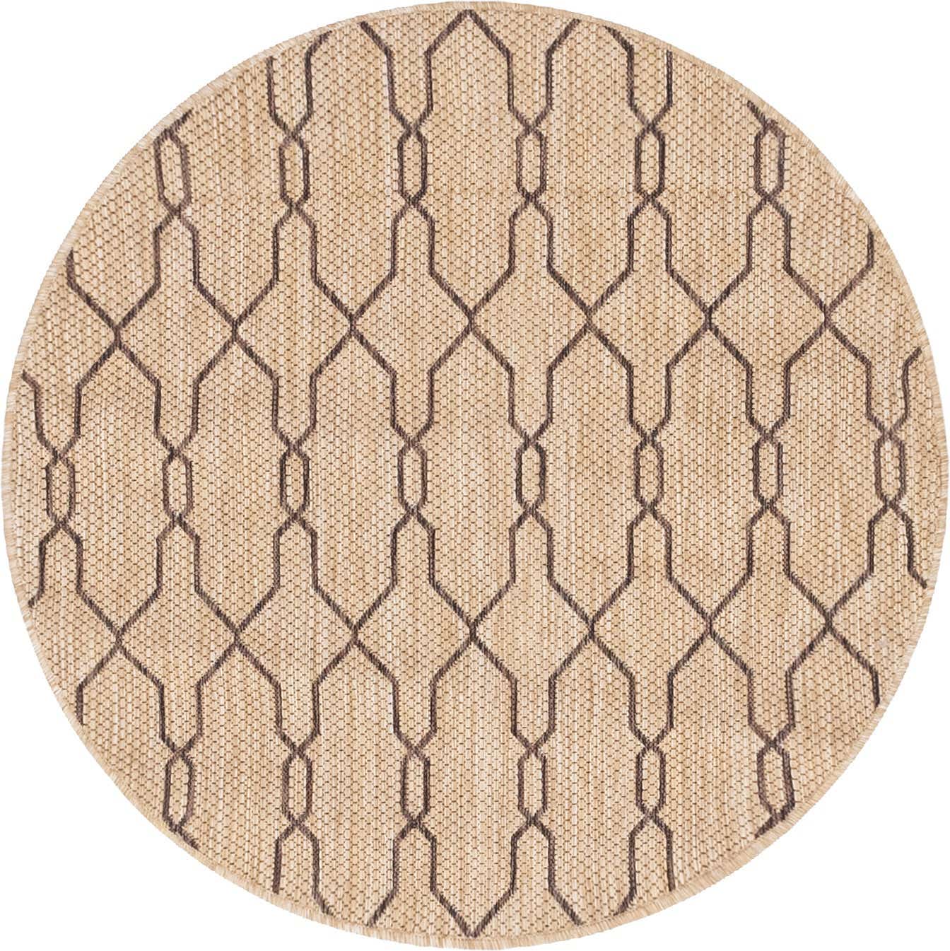 4' x 4' Easy-Clean Lattice Indoor / Outdoor Round Rug