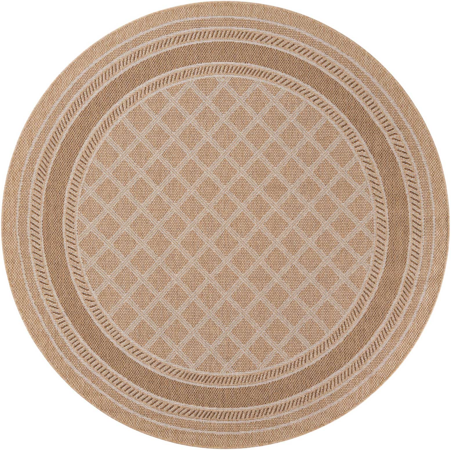 7' 10 x 7' 10 Easy-Clean Lattice Indoor / Outdoor Round Rug