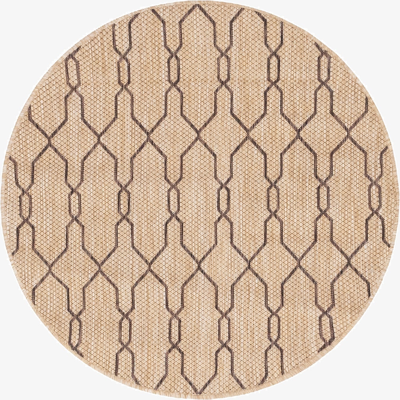 4' x 4' Washable Lattice Indoor / Outdoor Round Rug