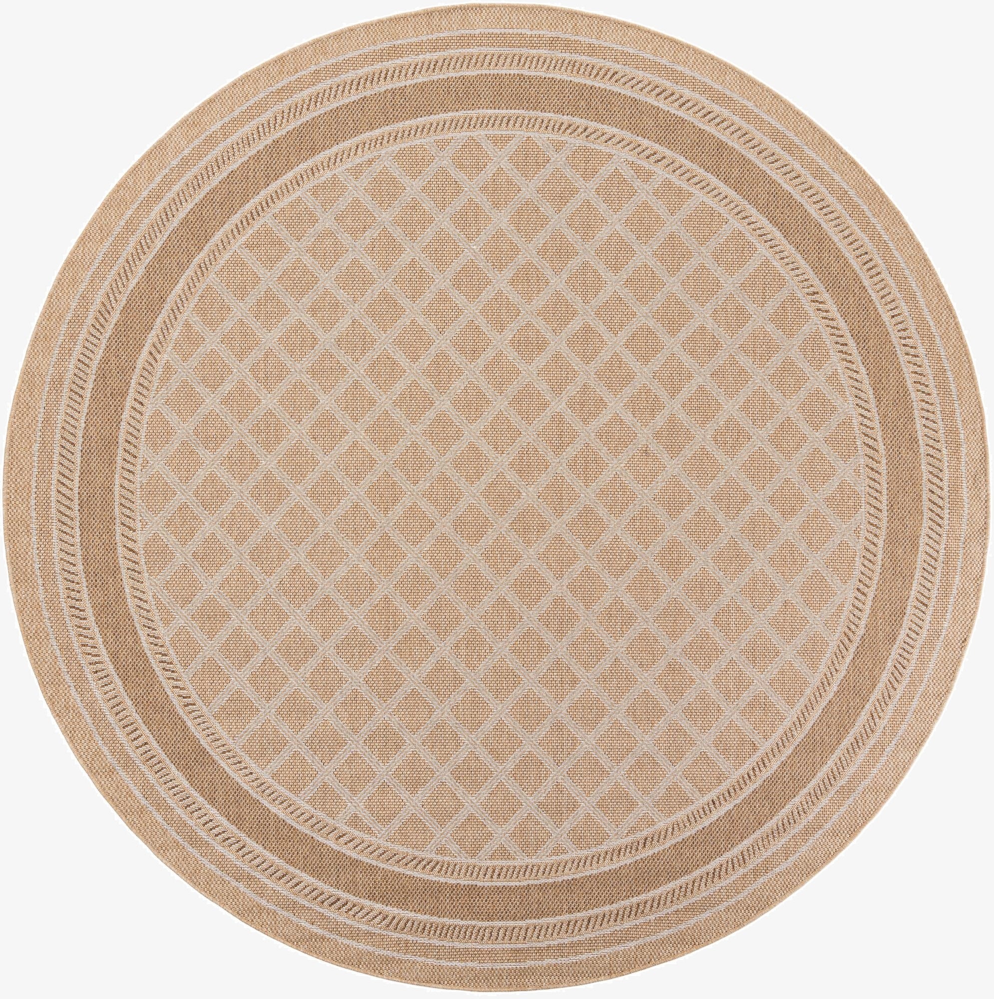 10' x 10' Washable Lattice Indoor / Outdoor Round Rug