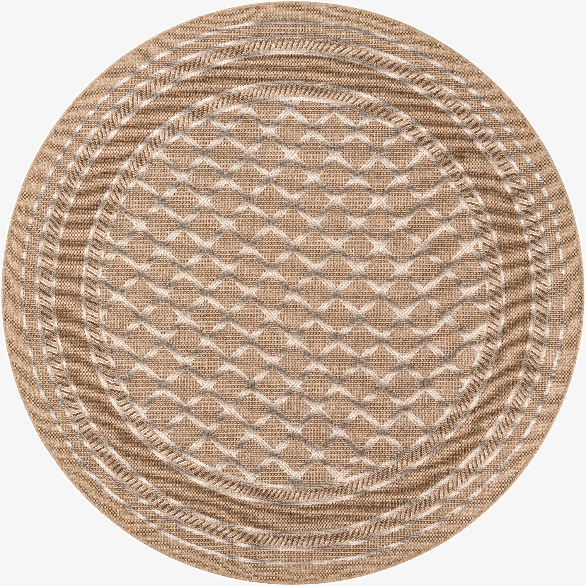 7' 10 x 7' 10 Washable Lattice Indoor / Outdoor Round Rug