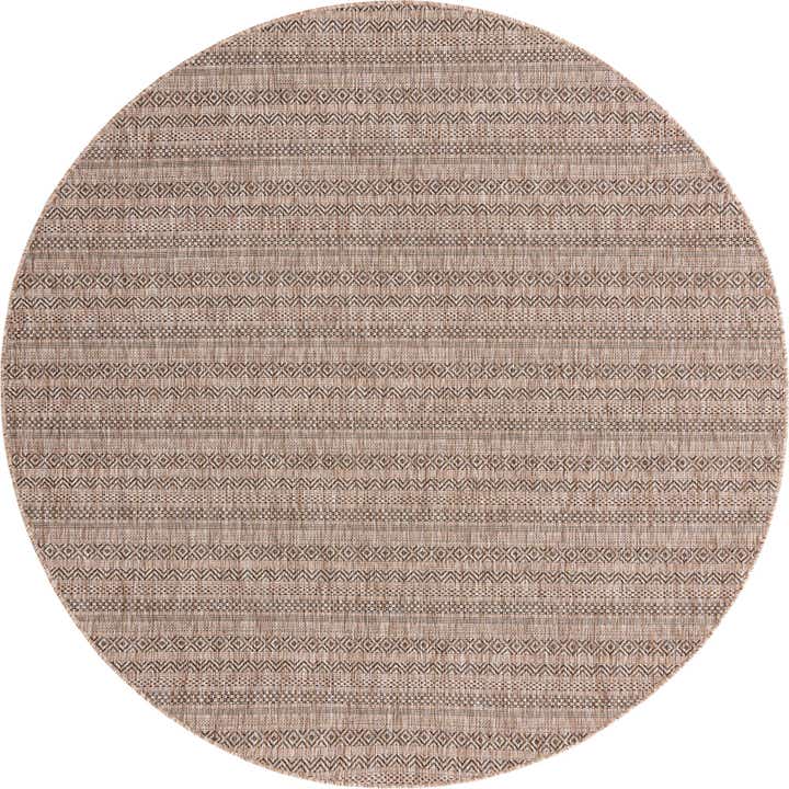 7' 10 x 7' 10 Easy-Clean Ribbon Indoor / Outdoor Round Rug