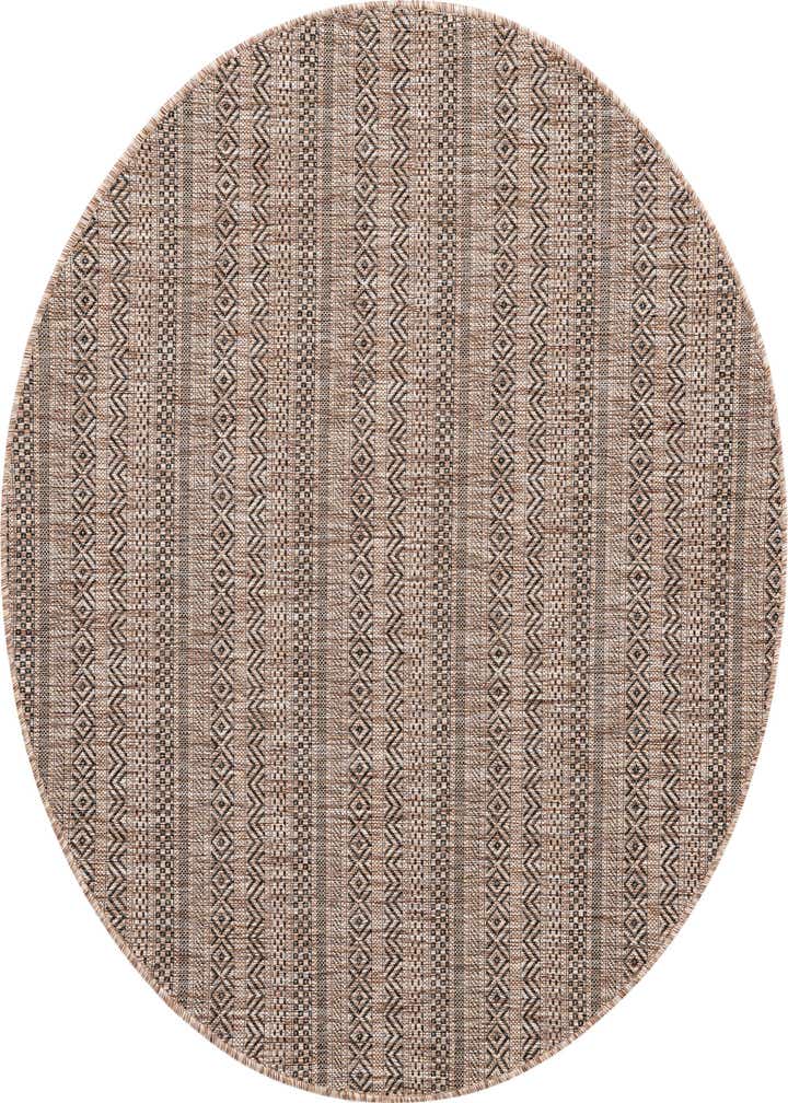 5' 3 x 5' 3 Easy-Clean Ribbon Indoor / Outdoor Round Rug