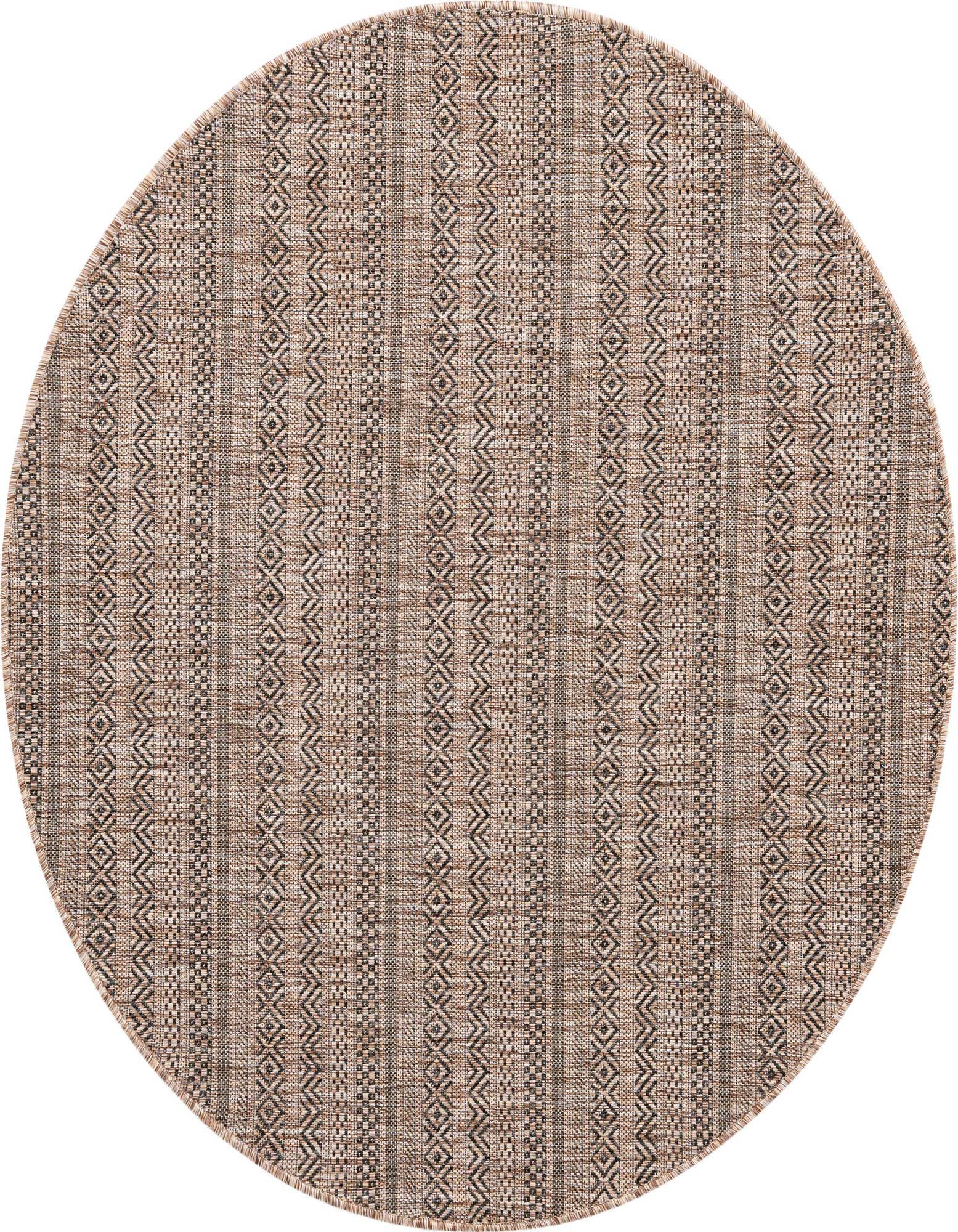 5' 3 x 5' 3 Easy-Clean Ribbon Indoor / Outdoor Round Rug