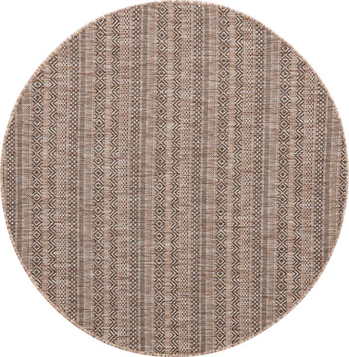 5' 3 x 5' 3 Easy-Clean Ribbon Indoor / Outdoor Round Rug