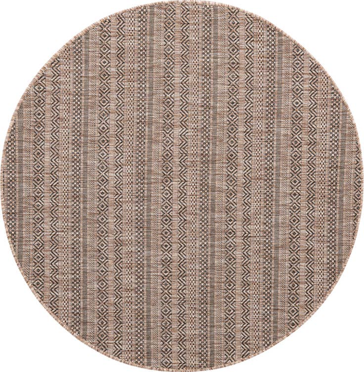 Detail image of 5' 3 x 5' 3 Easy-Clean Ribbon Indoor / Outdoor Round Rug
