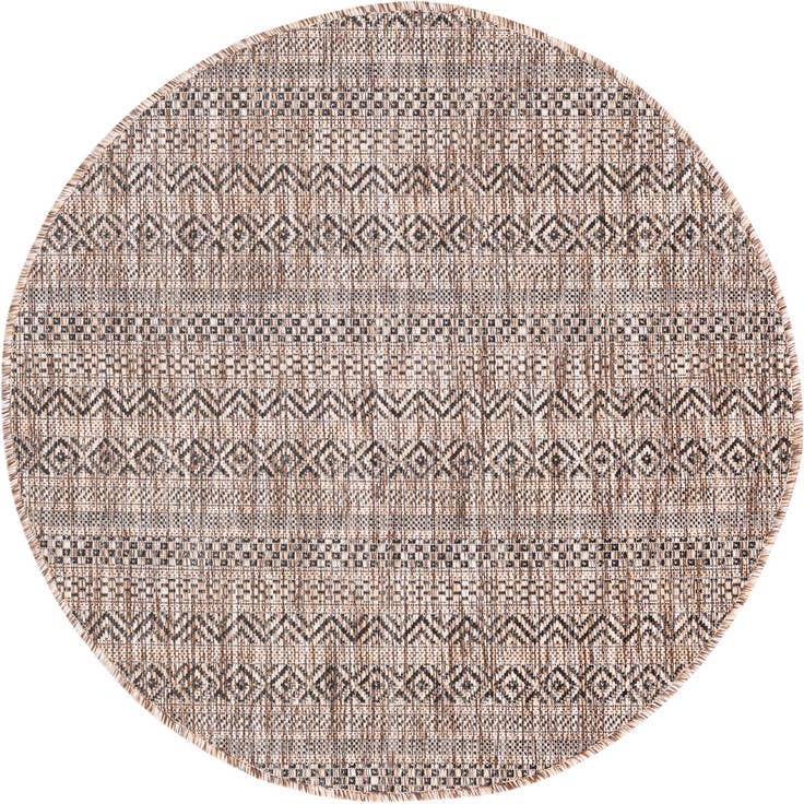 Detail image of 3' x 3' Easy-Clean Ribbon Indoor / Outdoor Round Rug