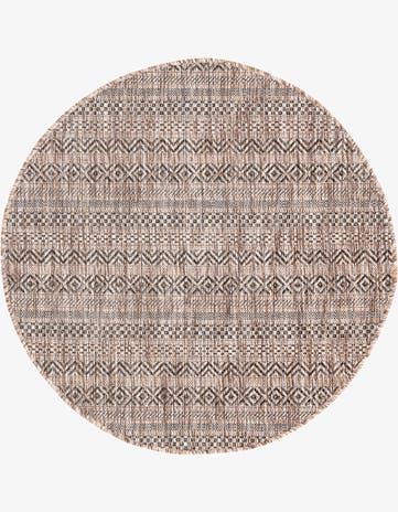 3' x 3' Easy-Clean Ribbon Indoor / Outdoor Round Rug