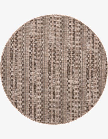 Natural Easy-Clean Ribbon Indoor / Outdoor Round Rug