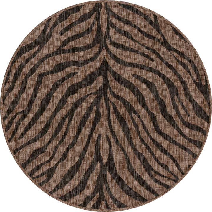 4' x 4' Easy-Clean Safari Indoor / Outdoor Round Rug