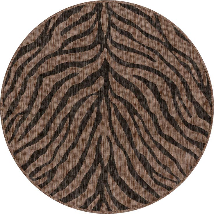 Detail image of 4' x 4' Easy-Clean Safari Indoor / Outdoor Round Rug