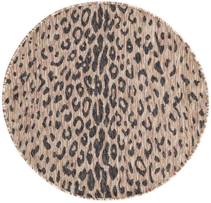3' x 3' Easy-Clean Safari Indoor / Outdoor Round Rug