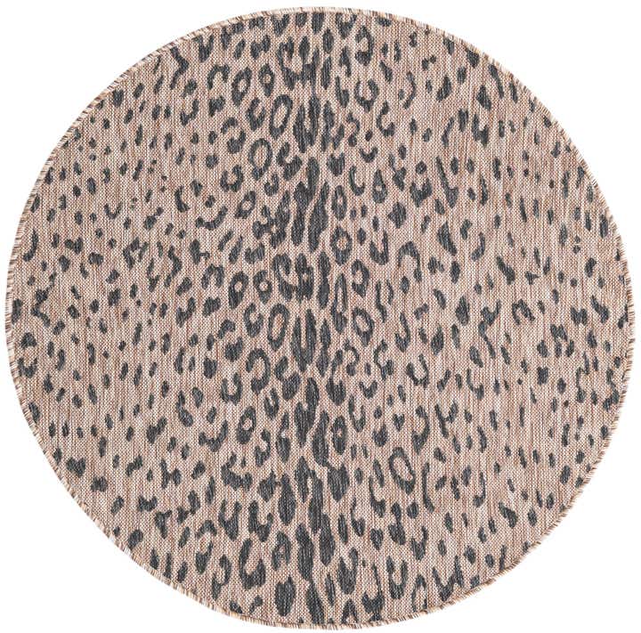 4' x 4' Easy-Clean Safari Indoor / Outdoor Round Rug