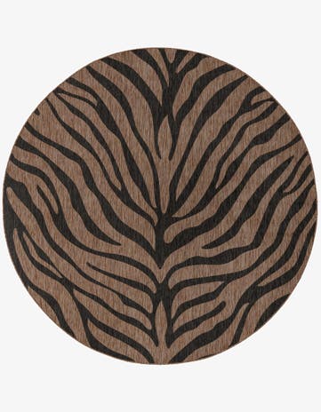 Natural Easy-Clean Safari Indoor / Outdoor Round Rug