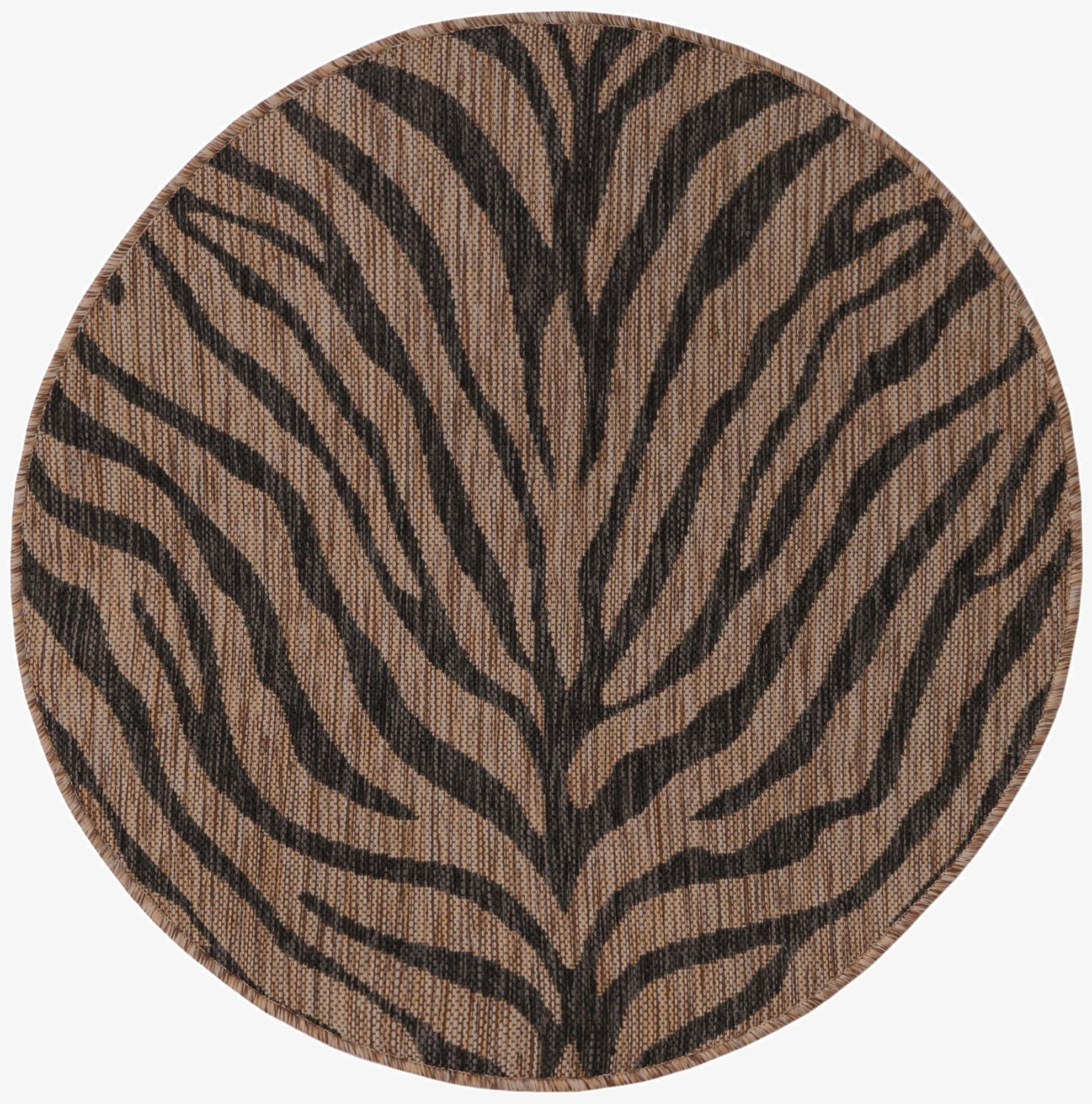 3' x 3'  Washable Safari Indoor / Outdoor Round Rug