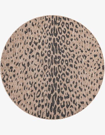 6' x 6' Easy-Clean Safari Indoor / Outdoor Round Rug