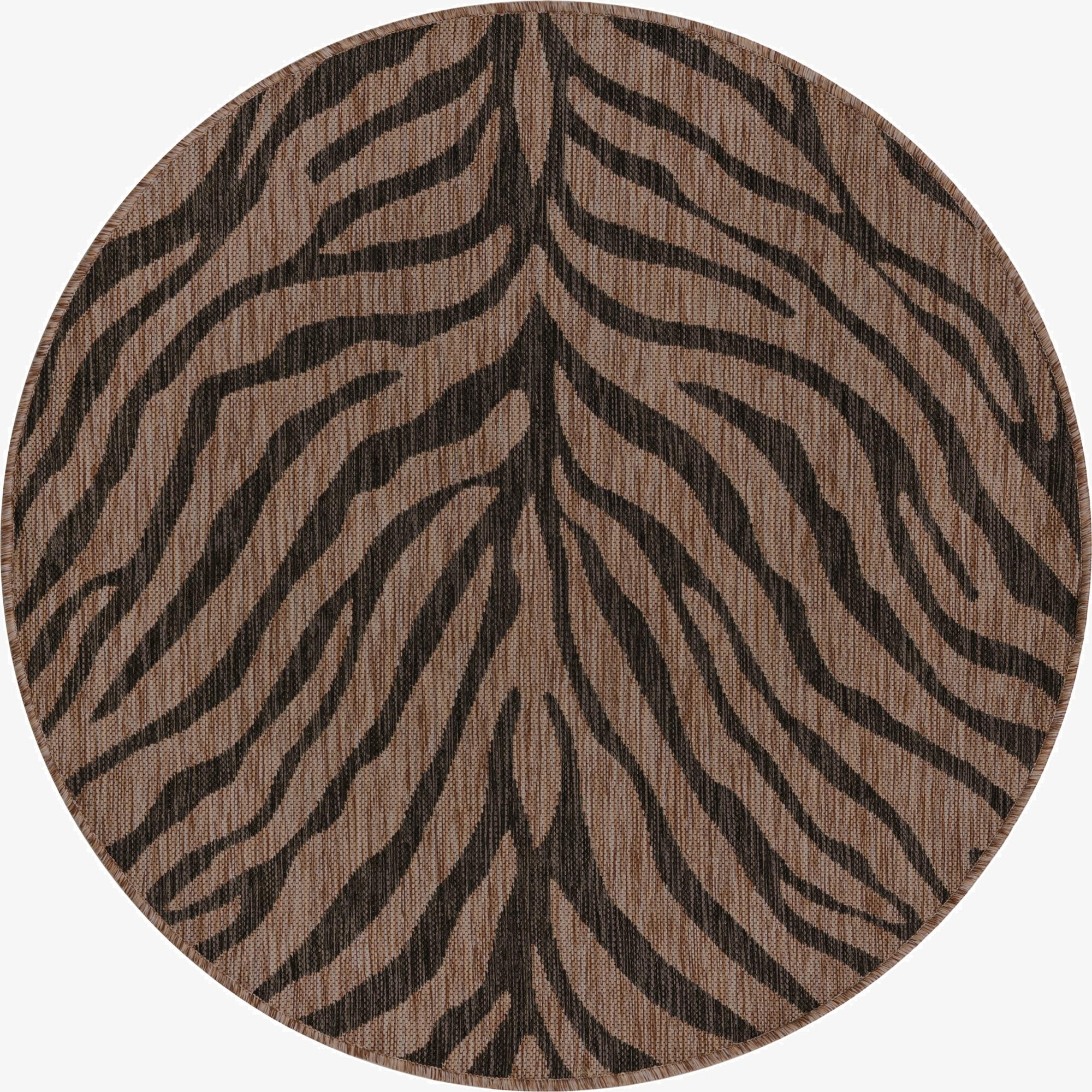 4' x 4'  Washable Safari Indoor / Outdoor Round Rug