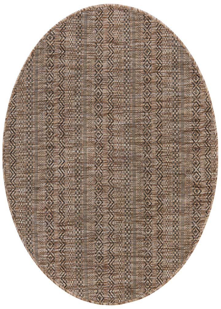 4' x 4' Easy-Clean Striped Indoor / Outdoor Round Rug