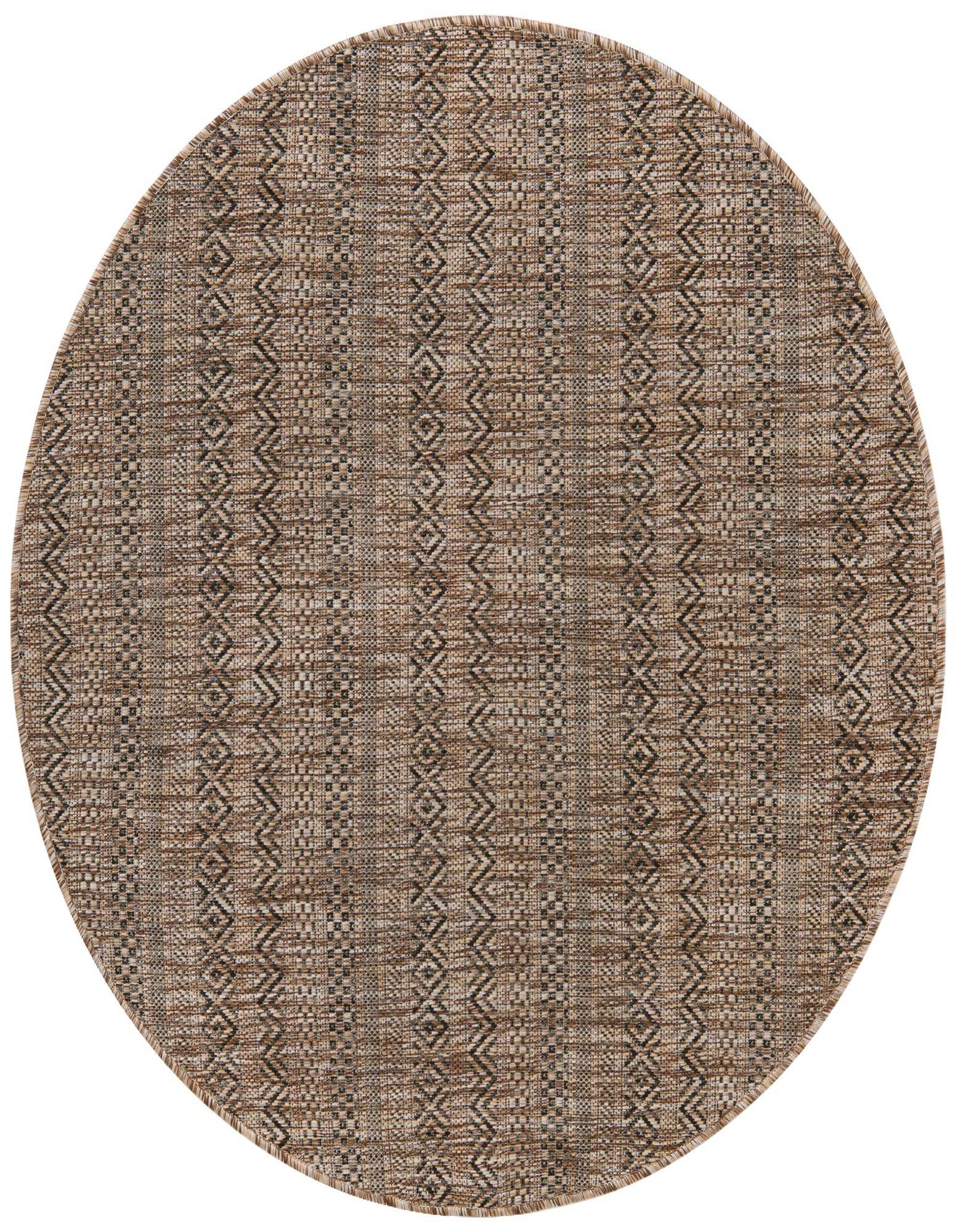 4' x 4' Easy-Clean Striped Indoor / Outdoor Round Rug