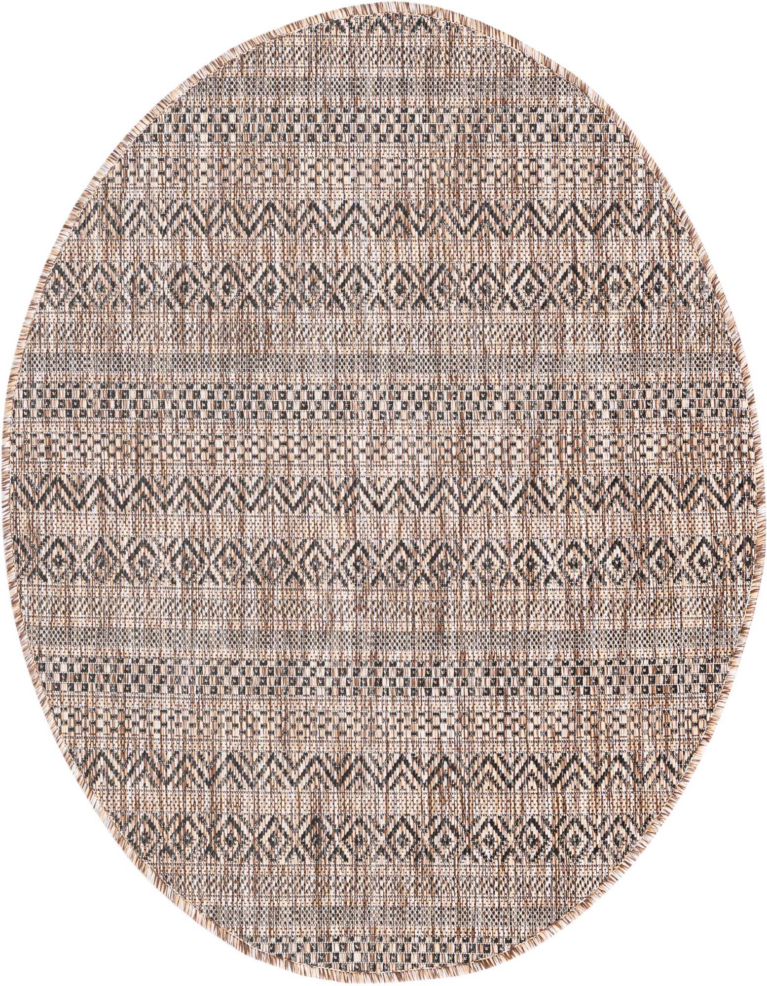 3' x 3' Easy-Clean Striped Indoor / Outdoor Round Rug