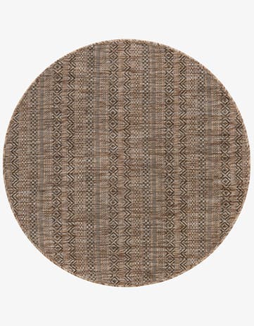 4' x 4' Easy-Clean Striped Indoor / Outdoor Round Rug